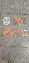 أزهار ورق الهالوين، حفلات عيد الهالويين مزخرفة بثلاثة اقطين، لافتات عنكبوت Item Picture